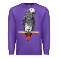 Purple African Gray Parrot Bird Premium Sweatshirt - LillyAllenDesigns