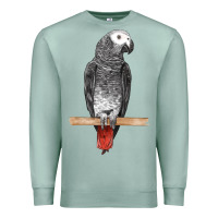 Seafoam African Gray Parrot Bird Premium Sweatshirt - LillyAllenDesigns