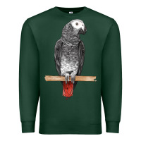 Sports Green African Gray Parrot Bird Premium Sweatshirt - LillyAllenDesigns