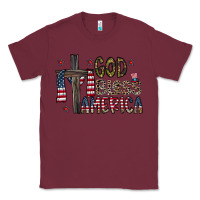 Burgundy god bless america Classic Tee - CowhideDigitalArt