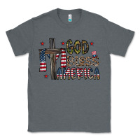 Charcoal Heather god bless america Classic Tee - CowhideDigitalArt