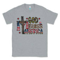 Heather Grey god bless america Classic Tee - CowhideDigitalArt
