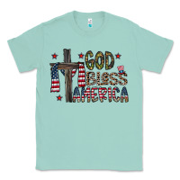 Seafoam god bless america Classic Tee - CowhideDigitalArt