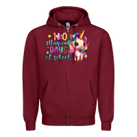 Burgundy 100 magical days of school Zipper Hoodie - Artiststas