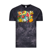 Cloud Black summer fruits background Vintage Tee - BarkalooDesign