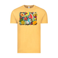 Vintage Mustard summer fruits background Vintage Tee - BarkalooDesign