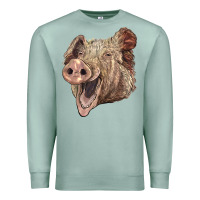 Seafoam american yorkshire pig face Premium Sweatshirt - LillyAllenDesigns
