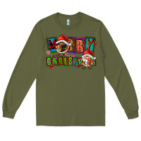 Army Green merry christmas gnomies Long Sleeve Tee - FaDigitalArtStudio