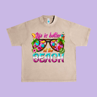 Life Is Better At The Beach Urban Heavy Tee Designed By Texasbilliewilder