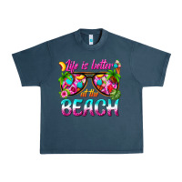 Midnight Navy life is better at the beach Urban Heavy Tee - texasbilliewilder