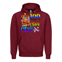 Burgundy 100 days of cray cray Zipper Hoodie - Artiststas