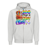 Dove Grey 100 days of cray cray Zipper Hoodie - Artiststas