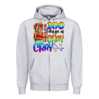 Heather Grey 100 days of cray cray Zipper Hoodie - Artiststas
