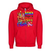 Red 100 days of cray cray Zipper Hoodie - Artiststas