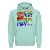 Seafoam 100 days of cray cray Zipper Hoodie - Artiststas