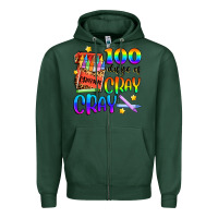 Sports Green 100 days of cray cray Zipper Hoodie - Artiststas