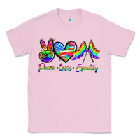 Bubblegum Pink peace love equality Classic Tee - HRA Design Shop