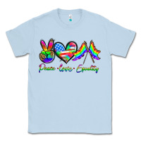 Dusty Blue peace love equality Classic Tee - HRA Design Shop
