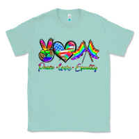 Seafoam peace love equality Classic Tee - HRA Design Shop