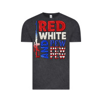 Vintage Black red white and pew pew pew Vintage Tee - texasbilliewilder