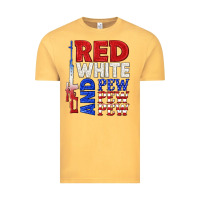Vintage Mustard red white and pew pew pew Vintage Tee - texasbilliewilder