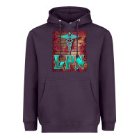 Plum licensed practical nurse medical symbol  background Heavyweight Hoodie - BarkalooDesign