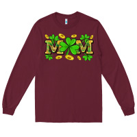Burgundy St. patricks day mom Long Sleeve Tee - Neo Western