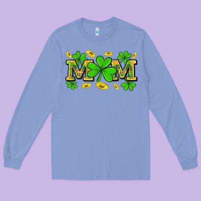 St. Patricks Day Mom Long Sleeve Tee Designed By Neo Western