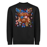 Black oh my stars highland cow Heavyweight Sweatshirt - RanaPortraitStore