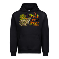 Black Trick Or Treat With Frog Urban Hoodie - LillyAllenDesigns