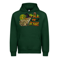 Forest Green Trick Or Treat With Frog Urban Hoodie - LillyAllenDesigns