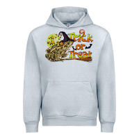 Heather Grey Trick Or Treat With Frog Urban Hoodie - LillyAllenDesigns