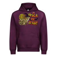 Mauve Wine Trick Or Treat With Frog Urban Hoodie - LillyAllenDesigns