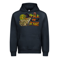 Navy Trick Or Treat With Frog Urban Hoodie - LillyAllenDesigns