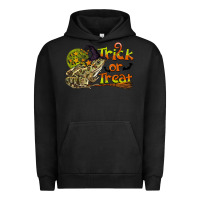 Pigment Black Trick Or Treat With Frog Urban Hoodie - LillyAllenDesigns
