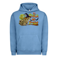 Pigment Pebble Blue Trick Or Treat With Frog Urban Hoodie - LillyAllenDesigns