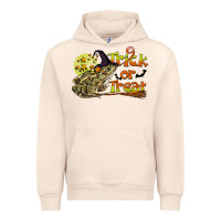 Sandshell Trick Or Treat With Frog Urban Hoodie - LillyAllenDesigns