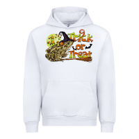 White Trick Or Treat With Frog Urban Hoodie - LillyAllenDesigns