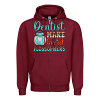 Burgundy dentist make great flossophers Zipper Hoodie - JahusDesignShop