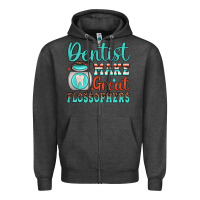 Charcoal Heather dentist make great flossophers Zipper Hoodie - JahusDesignShop