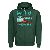 Sports Green dentist make great flossophers Zipper Hoodie - JahusDesignShop
