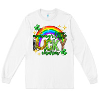 White St. Patrick's Day Mommy's little lucky charm Long Sleeve Tee - Neo Western