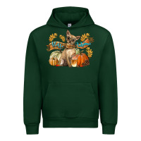 Forest Green Hello Autumn With Chihuahua Dog Urban Hoodie - LillyAllenDesigns