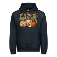 Navy Hello Autumn With Chihuahua Dog Urban Hoodie - LillyAllenDesigns