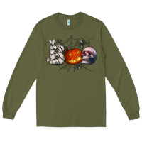 Army Green boo Long Sleeve Tee - CowhideDigitalArt