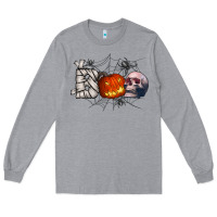 Heather Grey boo Long Sleeve Tee - CowhideDigitalArt