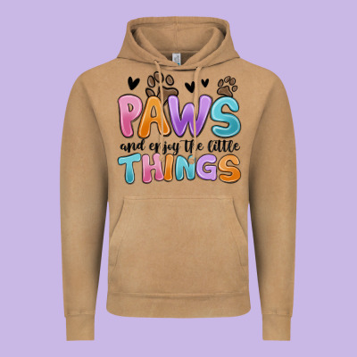 Vintage Hoodie paws and enjoy the little things