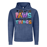 Vintage Denim paws and enjoy the little things Vintage Hoodie - MaliasSmallBusiness