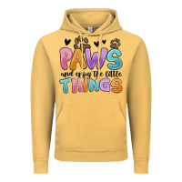 Vintage Mustard paws and enjoy the little things Vintage Hoodie - MaliasSmallBusiness