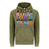 Vintage Olive paws and enjoy the little things Vintage Hoodie - MaliasSmallBusiness